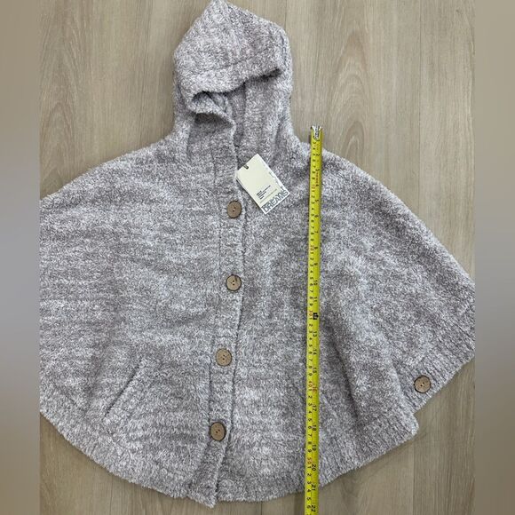 Barefoot Dreams Cozy Chic Girls Hooded Button Front Cape Sweater Size 6, NWT - Picture 5 of 5